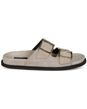 Moorer Duchamp-P5 Buckle Leather Sandals - White