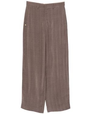 Samuel Guì Yang Pantalon Droit À Boutonnière - Brown