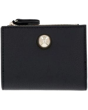 Twinset Logo-Plaque Pebbled Wallet - Black