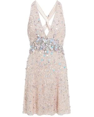 Jenny Packham Pretty Thing V-Neck Mini Dress - Pink