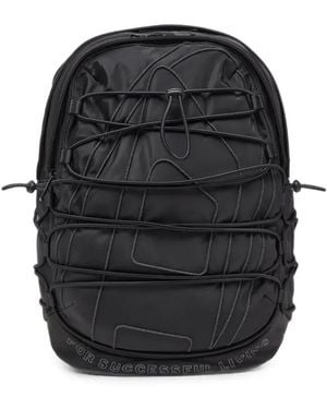 DIESEL Tech-D Bungee-Cord Logo-Print Backpack - Black