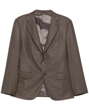 Caruso Buttoned Wool-Cashmere Jacket - Brown