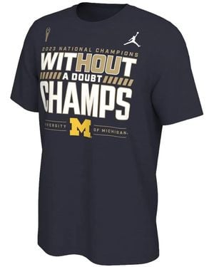 Nike Michigan Wolverines 2023 National Champions Locker Room T-Shirt - Blue