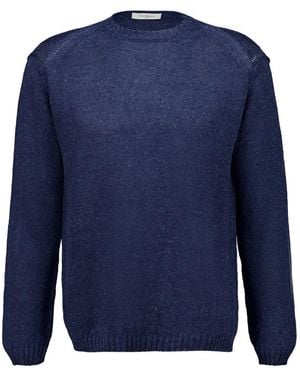 Piacenza Cashmere Fine-Knit Raglan-Sleeve Sweater - Blue