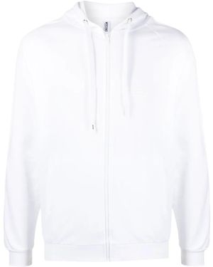 Moschino Zip-Up Sweatshirt With Contrasting Logo Band - White