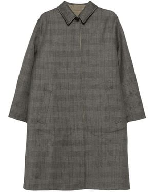 The Row Wool-Silk Check Coat - Grey