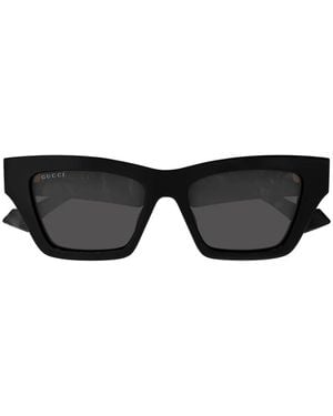 Gucci Double G Square-Frame Sunglasses - Black