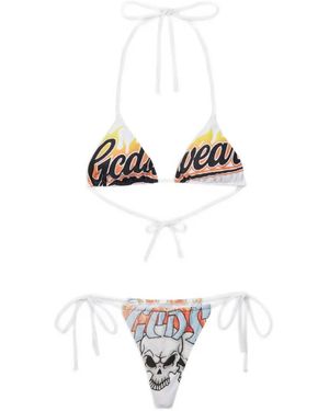 Gcds Bikini Met Print - Wit