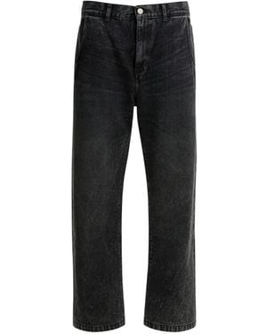 mfpen Stonewashed Straight-Cut Jeans - Black