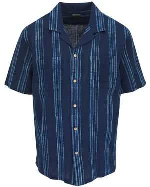 Faherty Striped Short-Sleeve Shirt - Blu