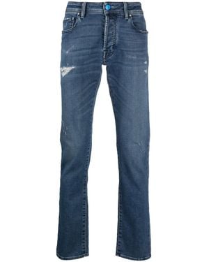 Jacob Cohen Ripped Straight-Leg Jeans - Blue