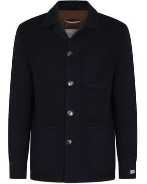 Canali Button-Fastening Pocket Jacket - Blue
