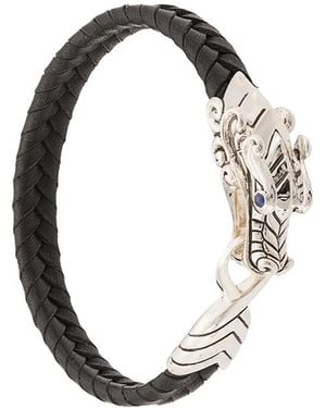 John Hardy Pulsera Legends Naga En Cuero Con Zafiro - Blanco