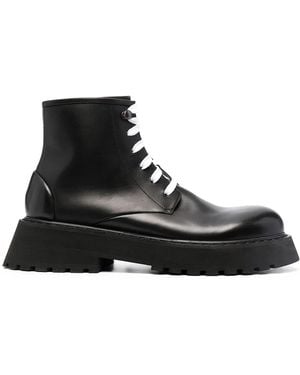 Marsèll Micarro Leather Combat Boots - Black