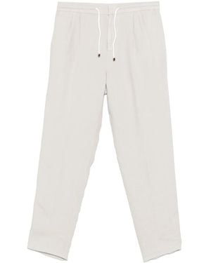 Brunello Cucinelli Linen Drawcord Pants - White