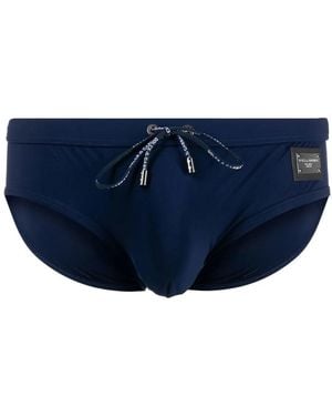 Dolce & Gabbana Dg Essentials High-Cut Swimming Trunks - Blue