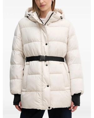 Geox Spherica Hooded Belted Parka - Natural