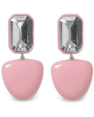 Emporio Armani Pendientes Con Detalles De Cristales - Rosa