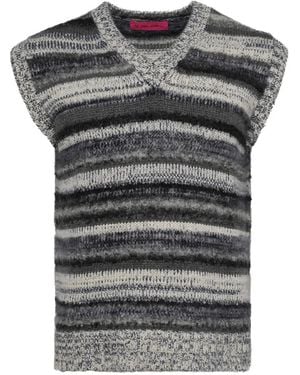 The Elder Statesman Stripe-Pattern Vest - Grey