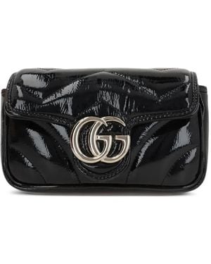 Gucci Small Gg Marmont Shoulder Bag - Black