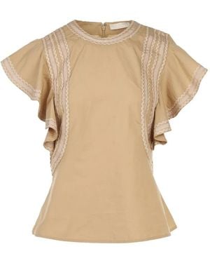 Ulla Johnson Ruffled Cotton Top - Natural