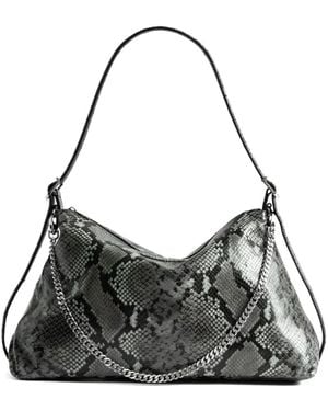 Zadig & Voltaire Jim Wild Python-Effect Shoulder Bag - Black