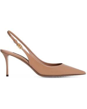 Dolce & Gabbana Patent Slingback Court Shoes - White