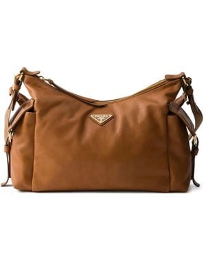 Prada Bolso Explore grande de piel de napa - Marrón