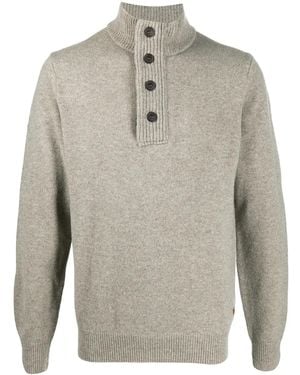 Barbour Stand-Up Collar Buttoned Sweater - Multicolour