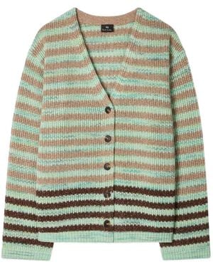 Paul Smith Stripe Oversized Cardigan - Green