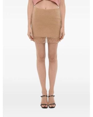 THE GARMENT Fringed-Trim Skirt - Natural