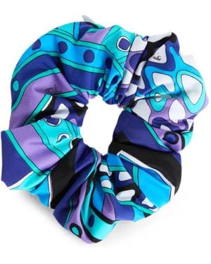 PUCCI Vivara-Print Zip-Pocket Scrunchie - Blue