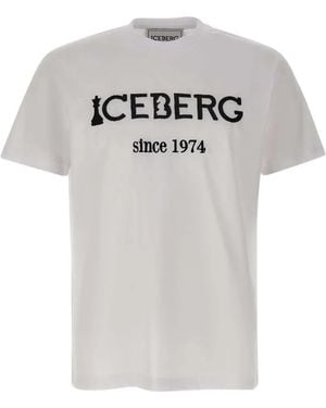 Iceberg Logo-Embroidered Cotton T-Shirt - Grey