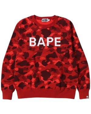 A Bathing Ape Color Camo Crystal-Embellished Sweater - Red