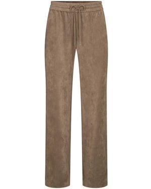 Juvia Drawstring Velour Track Pants - Natural