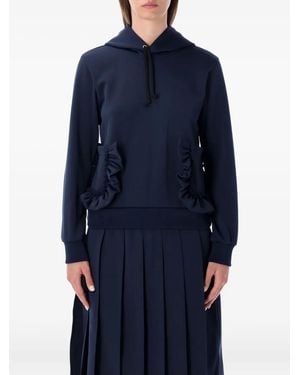 Comme des Garçons Trui Met Ruches En Capuchon - Blauw