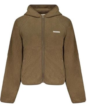 Guess Hoodie Zippé En Polaire - Green