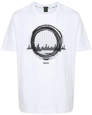 BOSS T-Shirt Con Stampa Grafica - Bianco