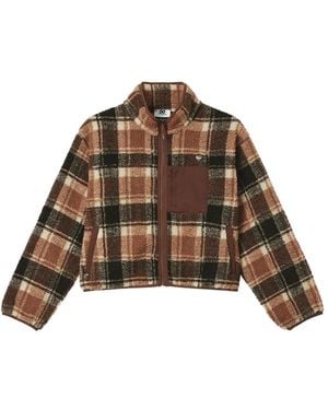 Chocoolate Check Fleece Jacket - Brown