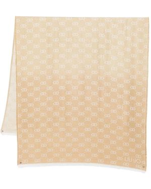 Liu Jo Monogram-Pattern Scarf - Natural