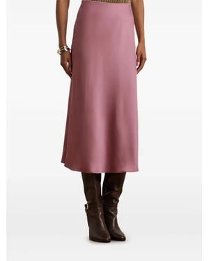 Ralph Lauren Satin Midi Skirt - Pink