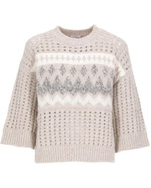 Peserico Jersey Con Lentejuelas - Blanco