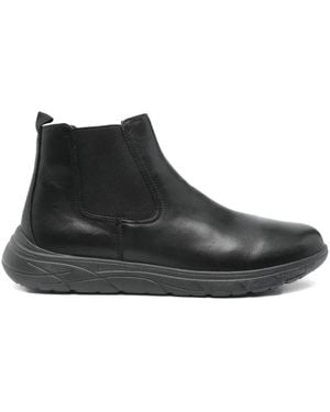 Geox Portello Leder Elasticated Leather Boots - Black