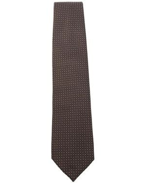 Corneliani Geometrisch Gemusterte Seidenkrawatte - Weiß