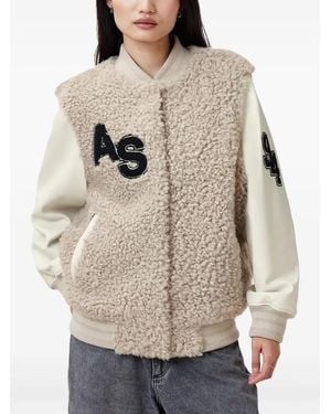 AllSaints Varsity-Style Teddy Jacket - Natural