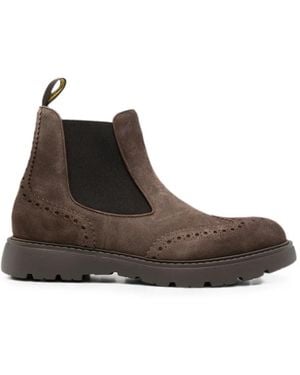 Doucal's Brogue-Detail Chelsea Boots - Brown