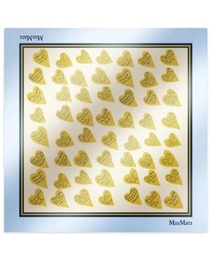 Max Mara Printed Silk Scarf - Metallic