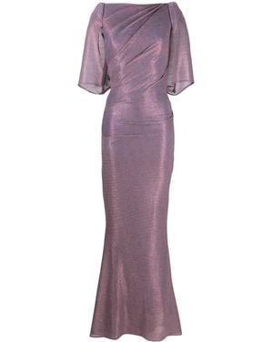 Talbot Runhof Plissé-Effect Lurex Gown - Purple