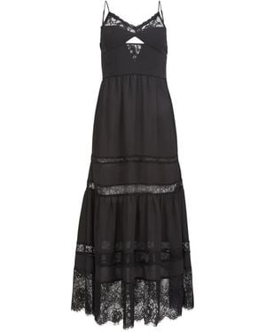 Fleur du Mal Adeline Lace Maxi Dress - Black