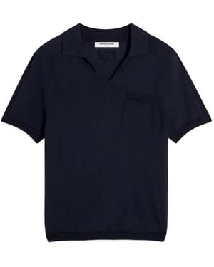 Maison Kitsuné Knitted V-Neck Shirt - Blue